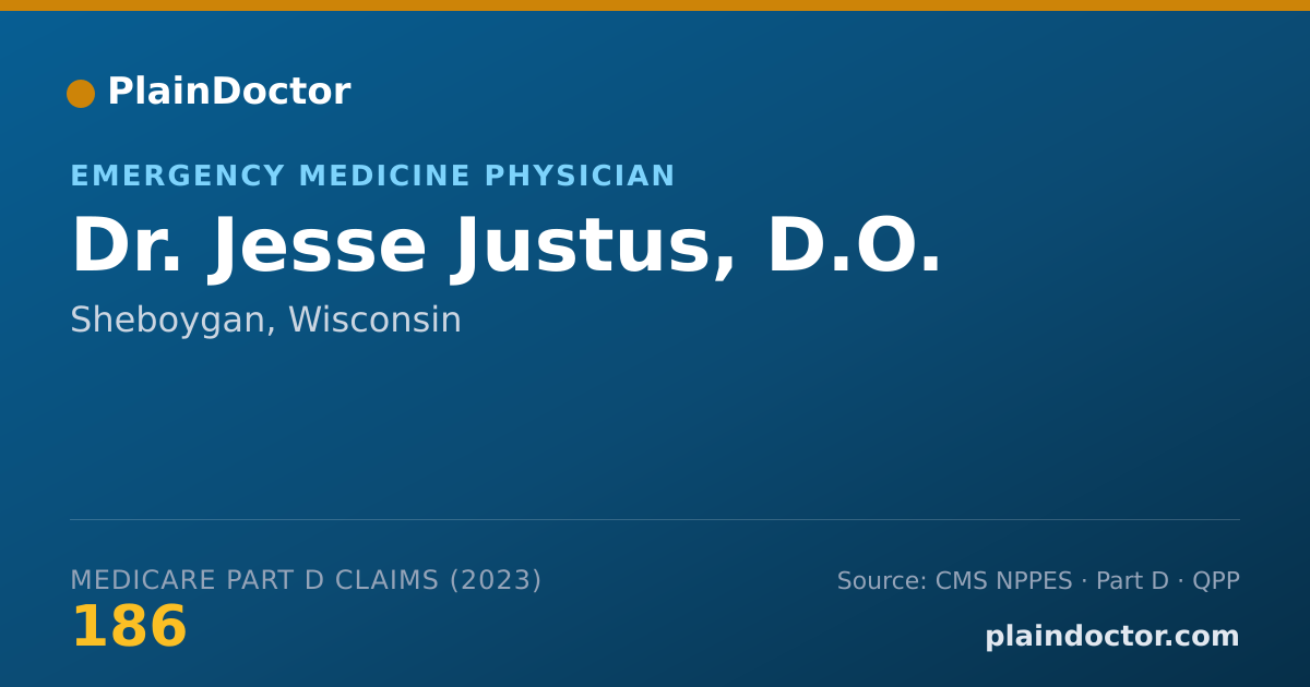 Shareable card for Jesse Justus, D.O. - Emergency Medicine Physician, Sheboygan, WI