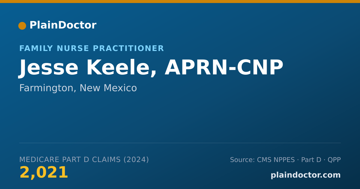 Shareable card for Jesse Keele, APRN-CNP - Family Nurse Practitioner, Farmington, NM