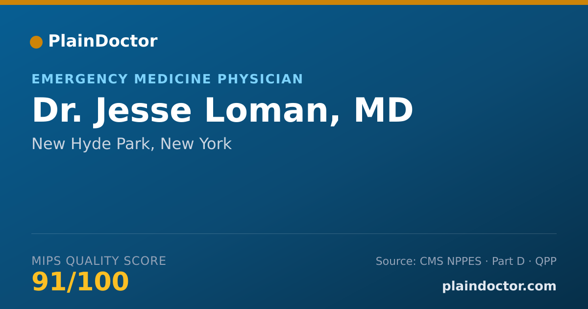 Shareable card for Jesse Loman, MD - Emergency Medicine Physician, New Hyde Park, NY
