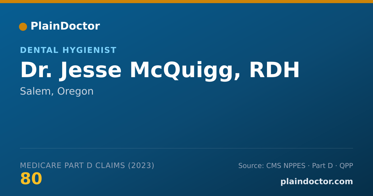 Shareable card for Jesse McQuigg, RDH - Dental Hygienist, Salem, OR