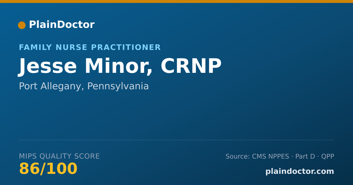 Shareable card for Jesse Minor, CRNP - Family Nurse Practitioner, Port Allegany, PA