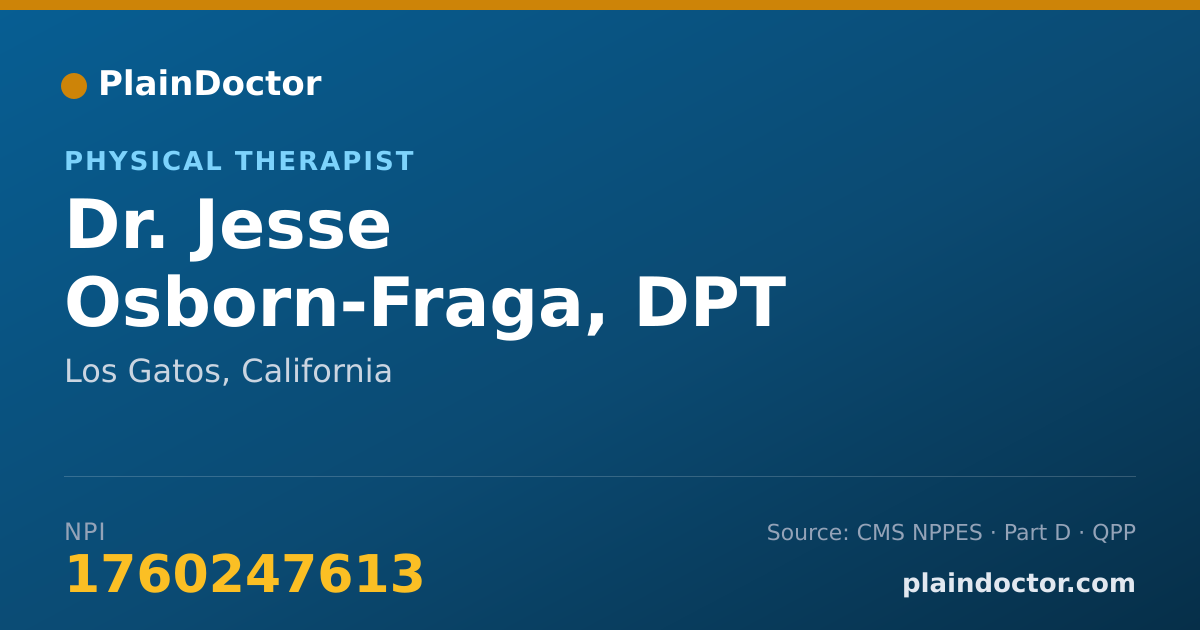 Shareable card for Jesse Osborn-Fraga, DPT - Physical Therapist, Los Gatos, CA
