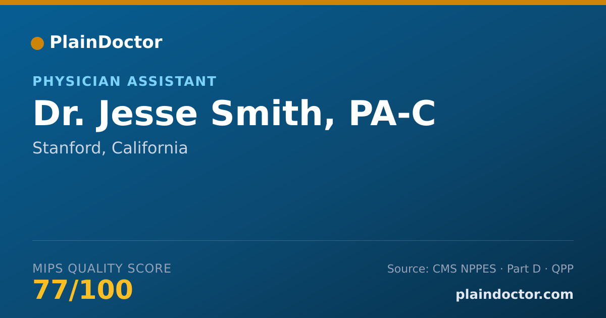 Shareable card for Jesse Smith, PA-C - Physician Assistant, Stanford, CA