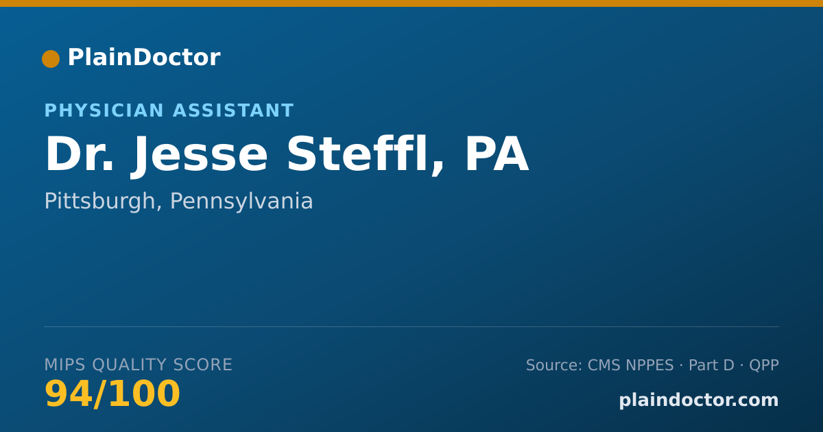 Shareable card for Jesse Steffl, PA - Physician Assistant, Pittsburgh, PA