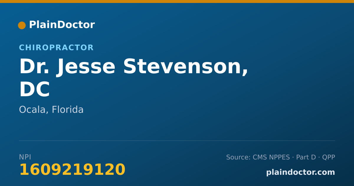 Shareable card for Jesse Stevenson, DC - Chiropractor, Ocala, FL