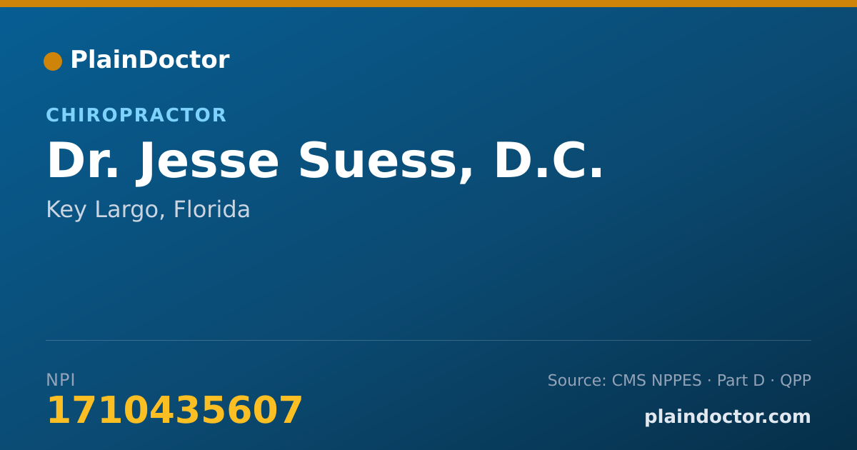 Shareable card for Jesse Suess, D.C. - Chiropractor, Key Largo, FL