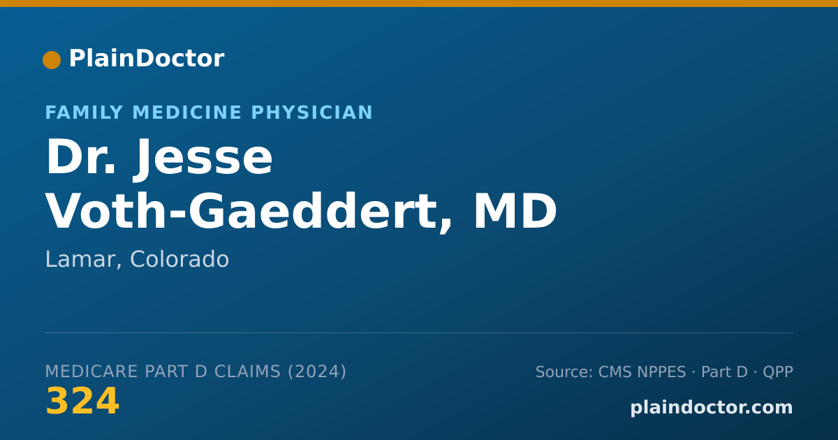Shareable card for Jesse Voth-Gaeddert, MD - Family Medicine Physician, Lamar, CO