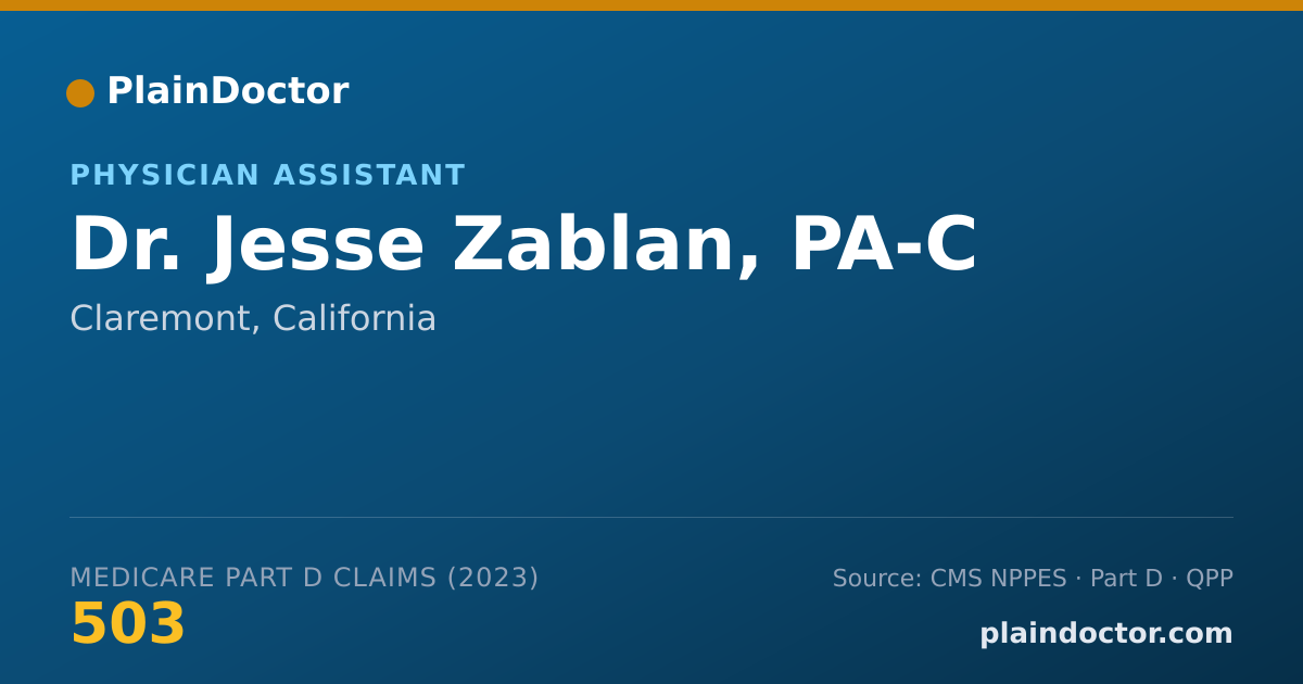 Shareable card for Jesse Zablan, PA-C - Physician Assistant, Claremont, CA