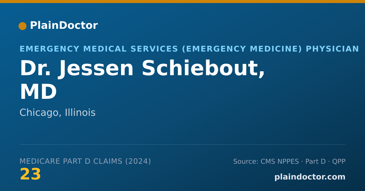 Shareable card for Jessen Schiebout, MD - Emergency Medical Services (Emergency Medicine) Physician, Chicago, IL