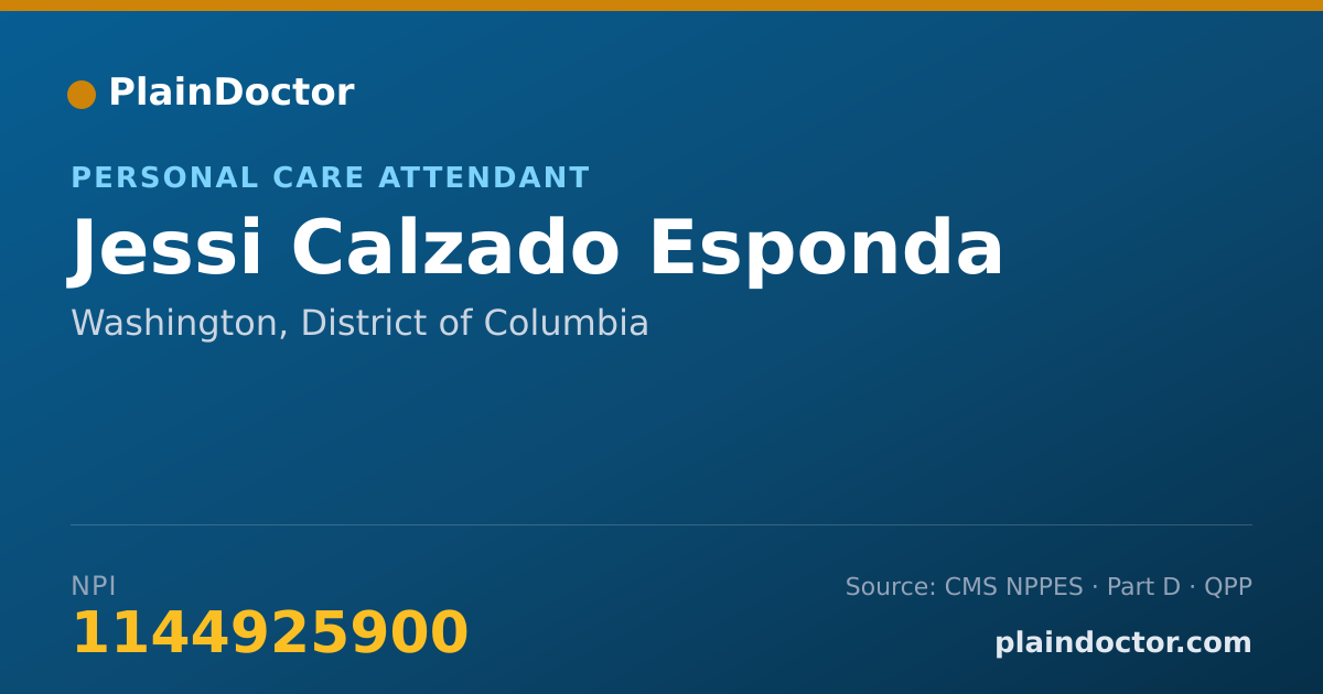 Shareable card for Jessi Calzado Esponda - Personal Care Attendant, Washington, DC