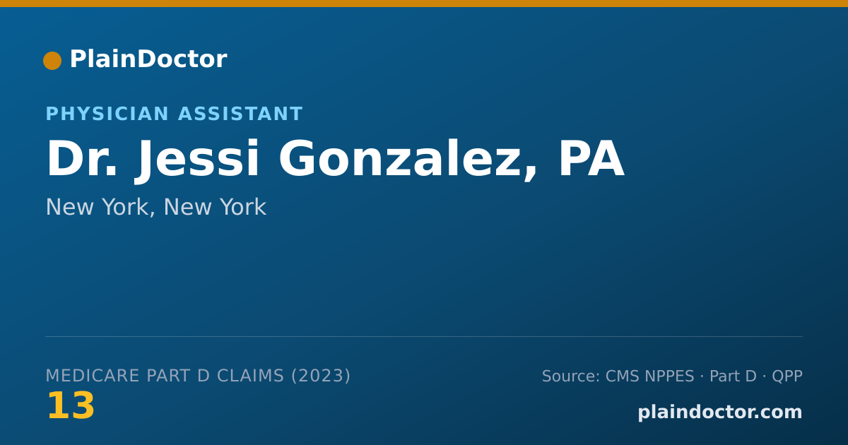 Shareable card for Jessi Gonzalez, PA - Physician Assistant, New York, NY