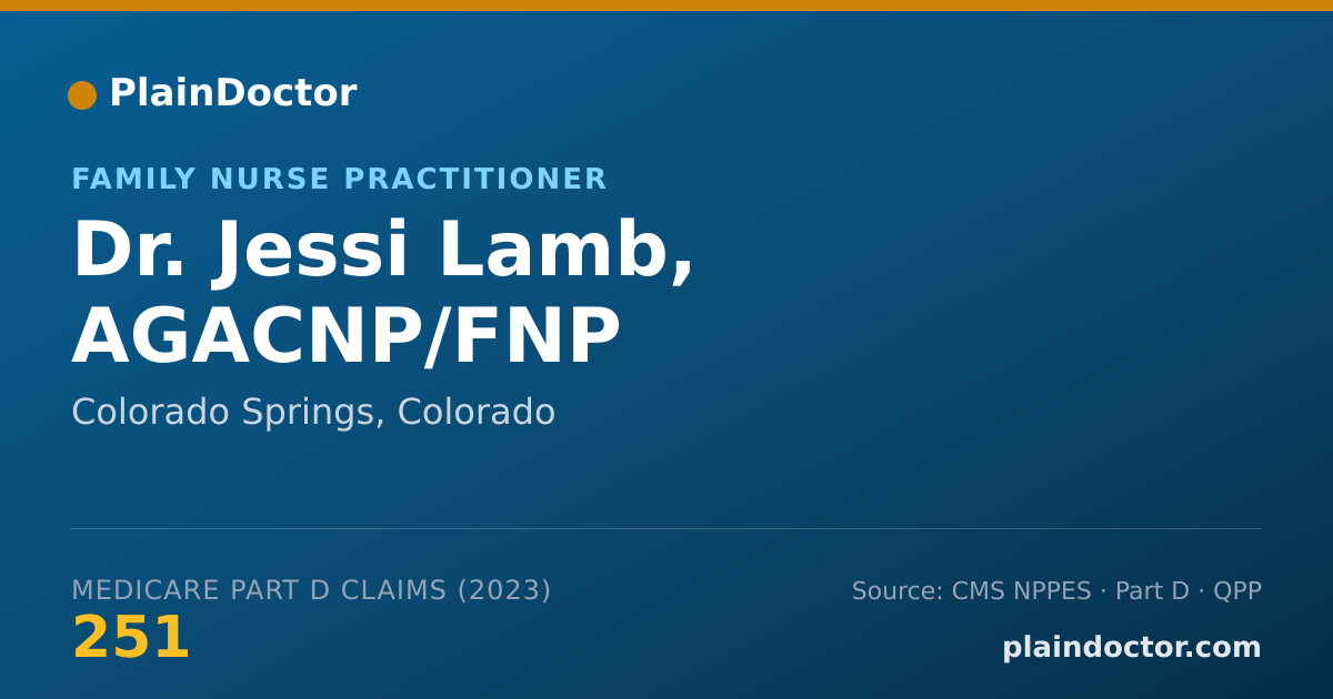 Shareable card for Jessi Lamb, AGACNP/FNP - Family Nurse Practitioner, Colorado Springs, CO