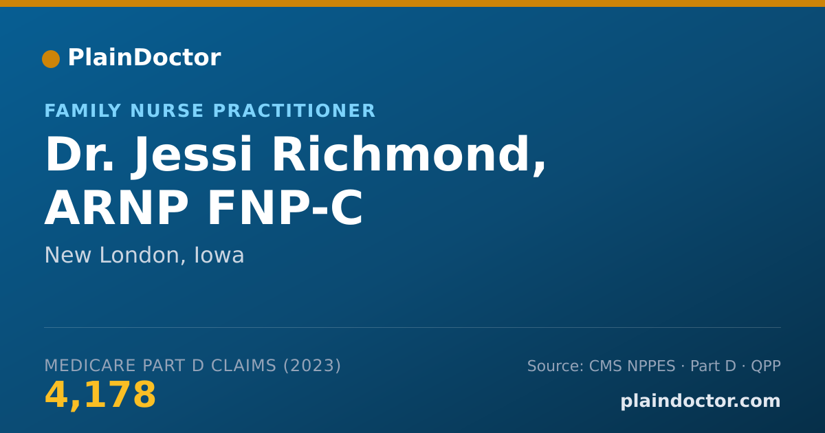 Shareable card for Jessi Richmond, ARNP FNP-C - Family Nurse Practitioner, New London, IA