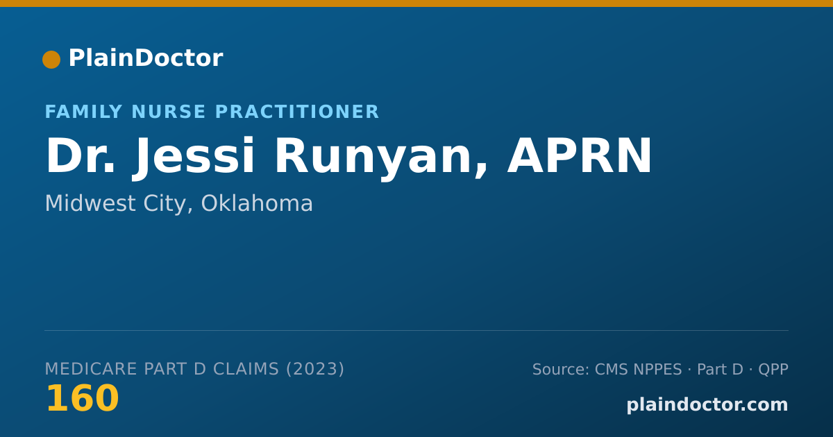 Shareable card for Jessi Runyan, APRN - Family Nurse Practitioner, Midwest City, OK