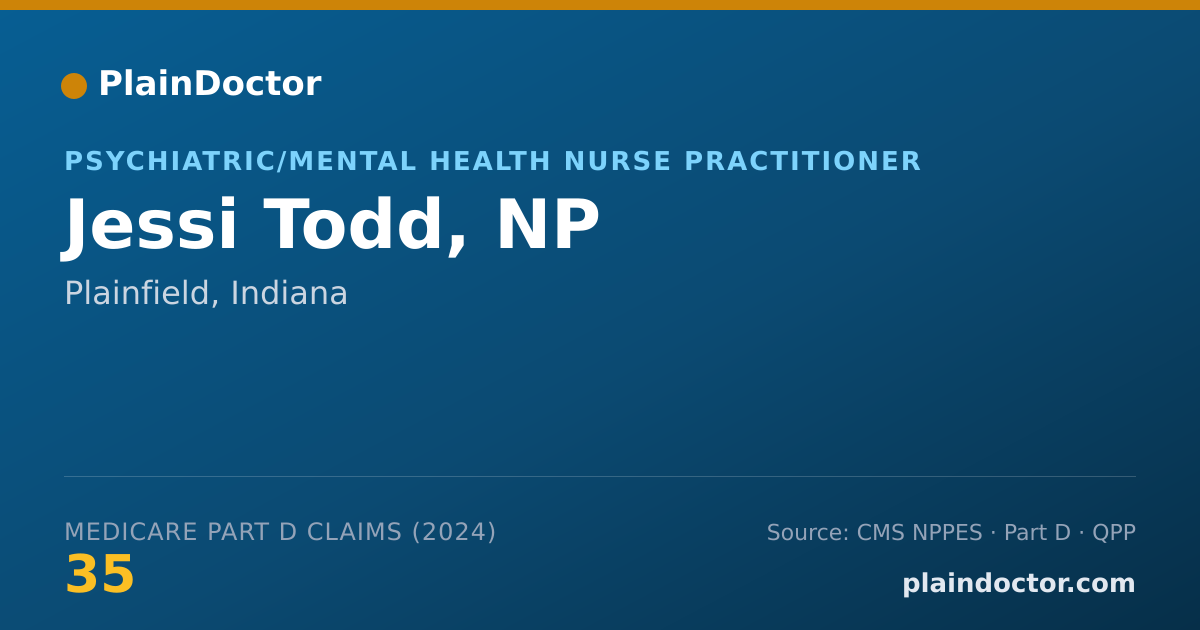 Shareable card for Jessi Todd, NP - Psychiatric/Mental Health Nurse Practitioner, Plainfield, IN