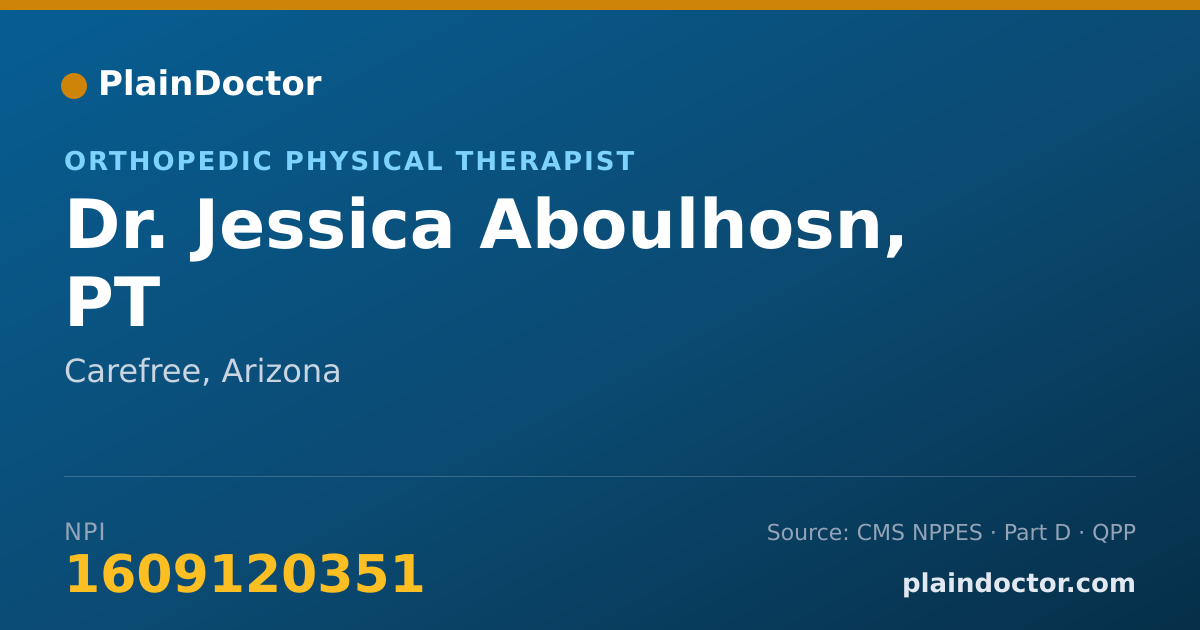 Shareable card for Jessica Aboulhosn, PT - Orthopedic Physical Therapist, Carefree, AZ
