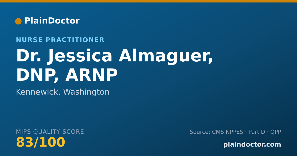 Shareable card for Jessica Almaguer, DNP, ARNP - Nurse Practitioner, Kennewick, WA