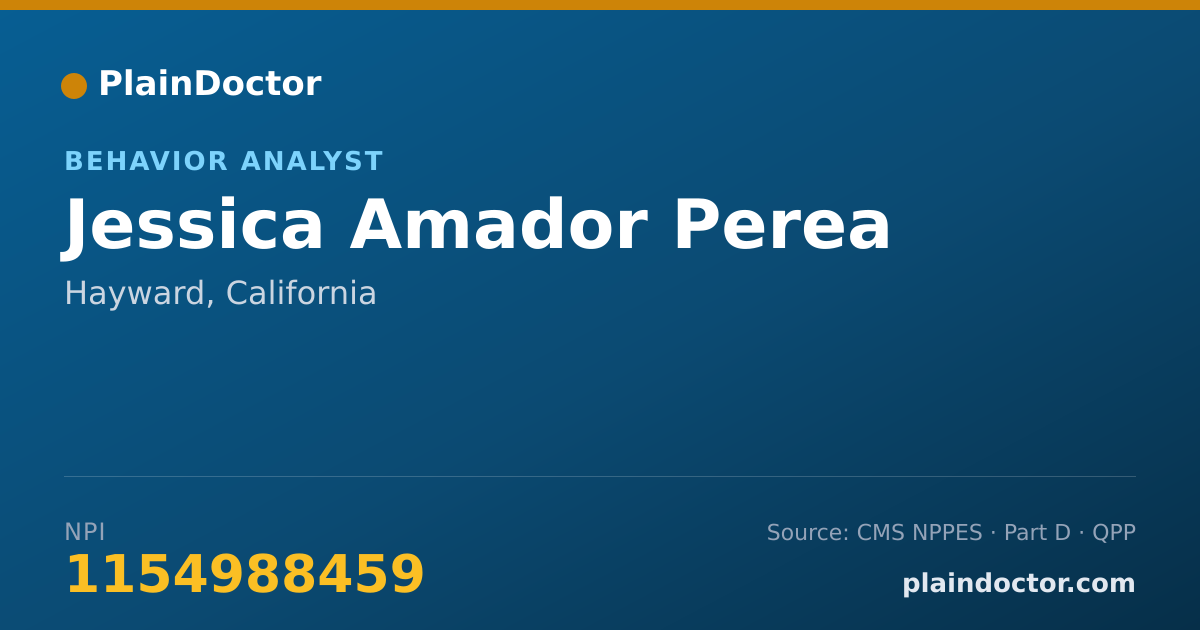 Shareable card for Jessica Amador Perea - Behavior Analyst, Hayward, CA