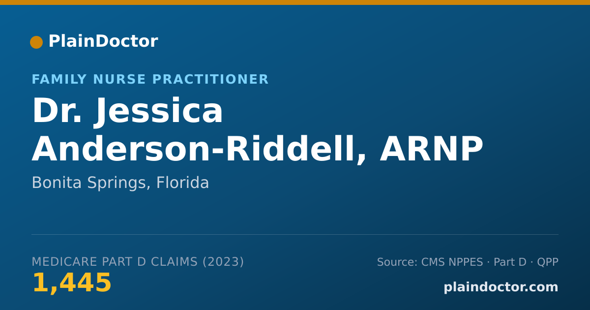 Shareable card for Jessica Anderson-Riddell, ARNP - Family Nurse Practitioner, Bonita Springs, FL