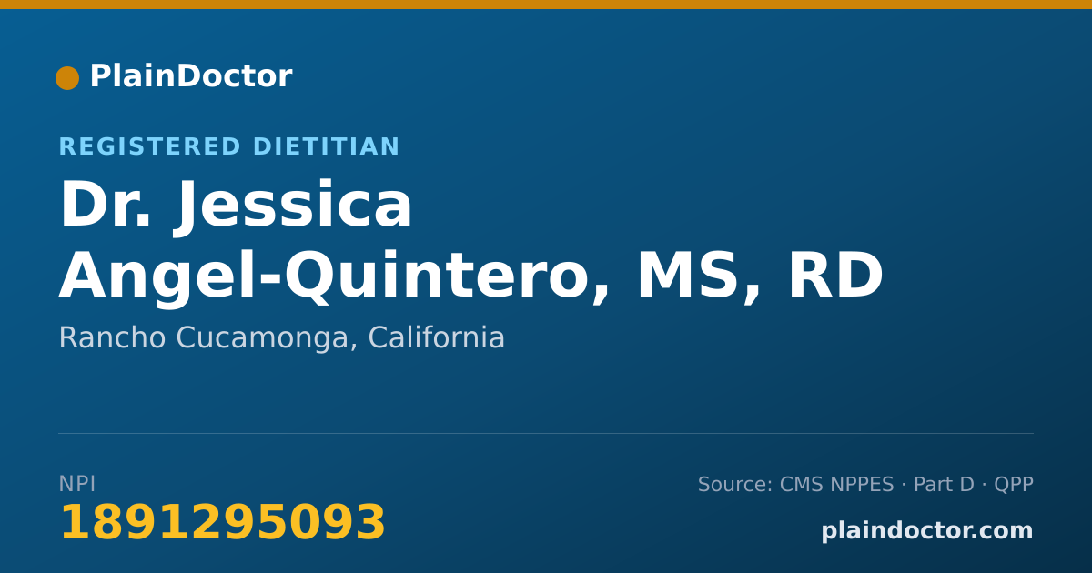 Shareable card for Jessica Angel-Quintero, MS, RD - Registered Dietitian, Rancho Cucamonga, CA