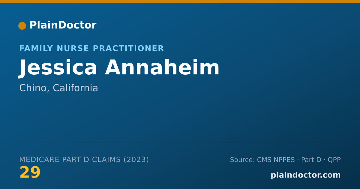 Shareable card for Jessica Annaheim - Family Nurse Practitioner, Chino, CA