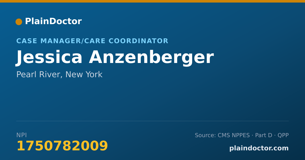 Shareable card for Jessica Anzenberger - Case Manager/Care Coordinator, Pearl River, NY