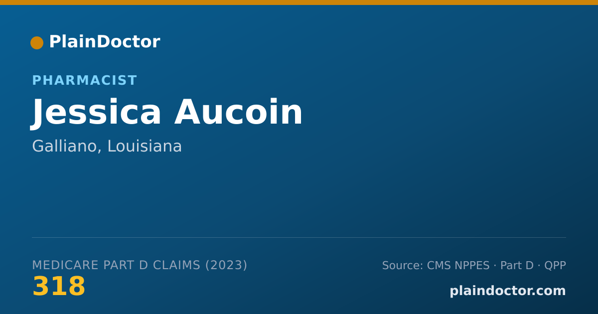 Shareable card for Jessica Aucoin - Pharmacist, Galliano, LA