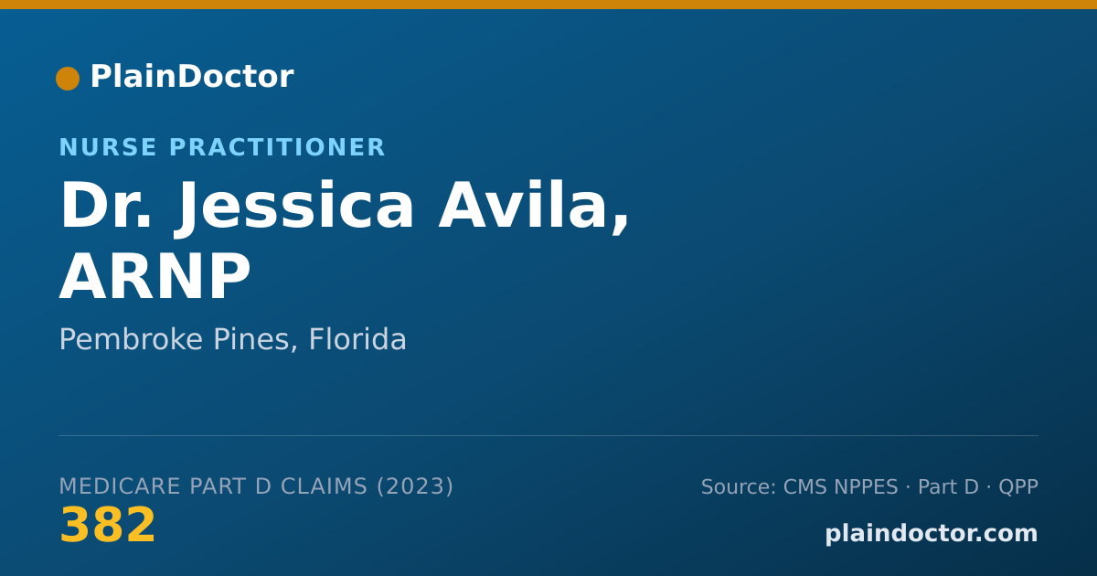 Shareable card for Jessica Avila, ARNP - Nurse Practitioner, Pembroke Pines, FL