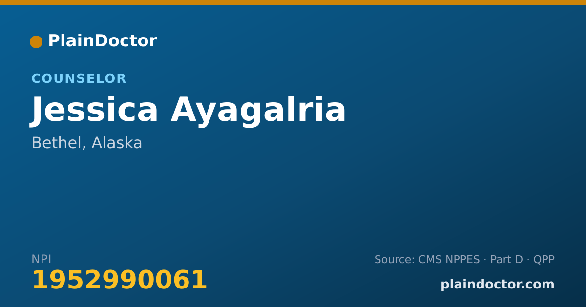 Shareable card for Jessica Ayagalria - Counselor, Bethel, AK