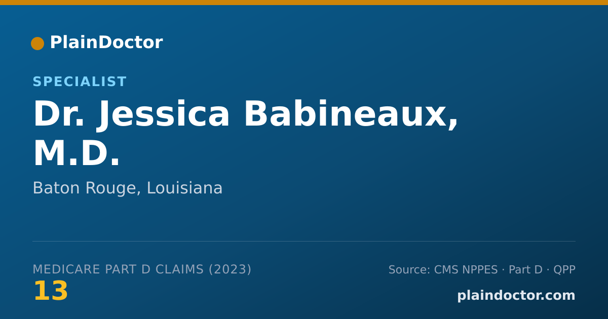 Shareable card for Jessica Babineaux, M.D. - Specialist, Baton Rouge, LA