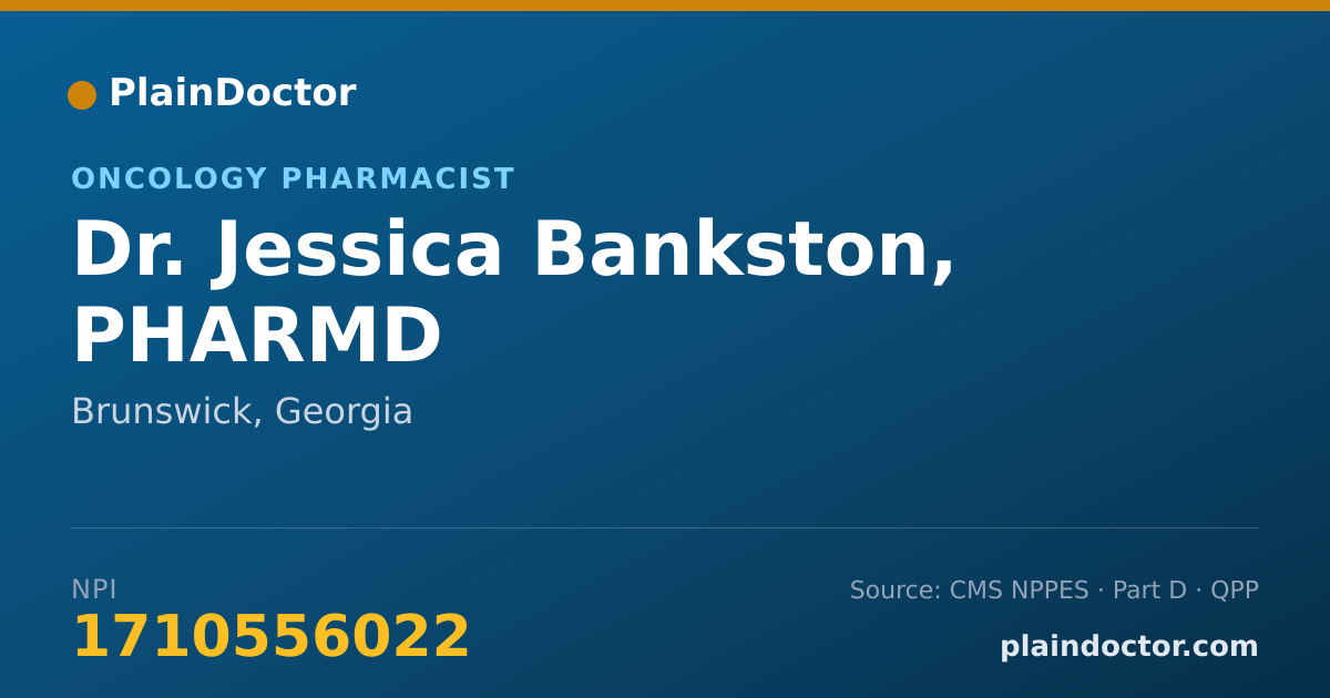 Shareable card for Jessica Bankston, PHARMD - Oncology Pharmacist, Brunswick, GA