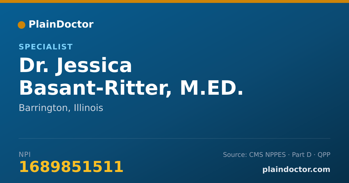 Shareable card for Jessica Basant-Ritter, M.ED. - Specialist, Barrington, IL