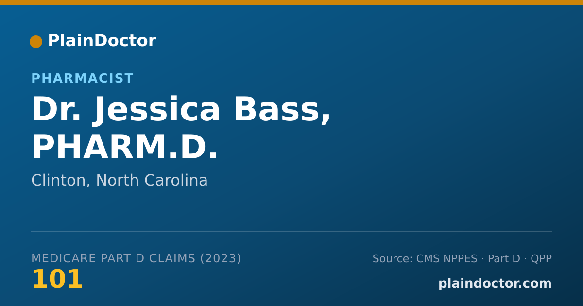 Shareable card for Jessica Bass, PHARM.D. - Pharmacist, Clinton, NC