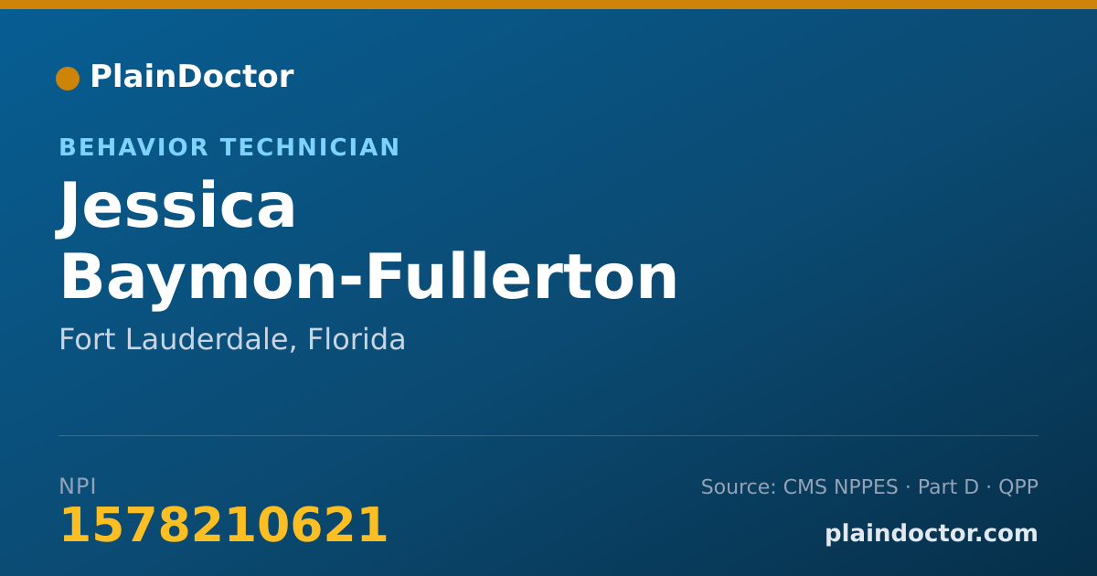 Shareable card for Jessica Baymon-Fullerton - Behavior Technician, Fort Lauderdale, FL