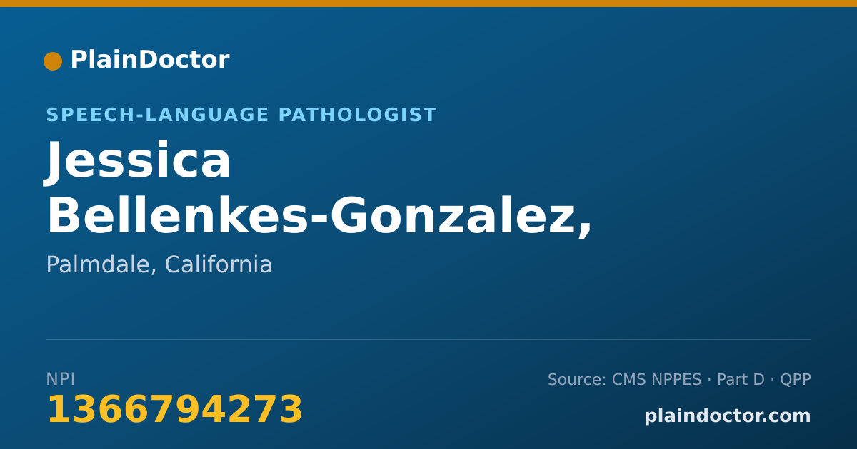 Shareable card for Jessica Bellenkes-Gonzalez, SLP - Speech-Language Pathologist, Palmdale, CA