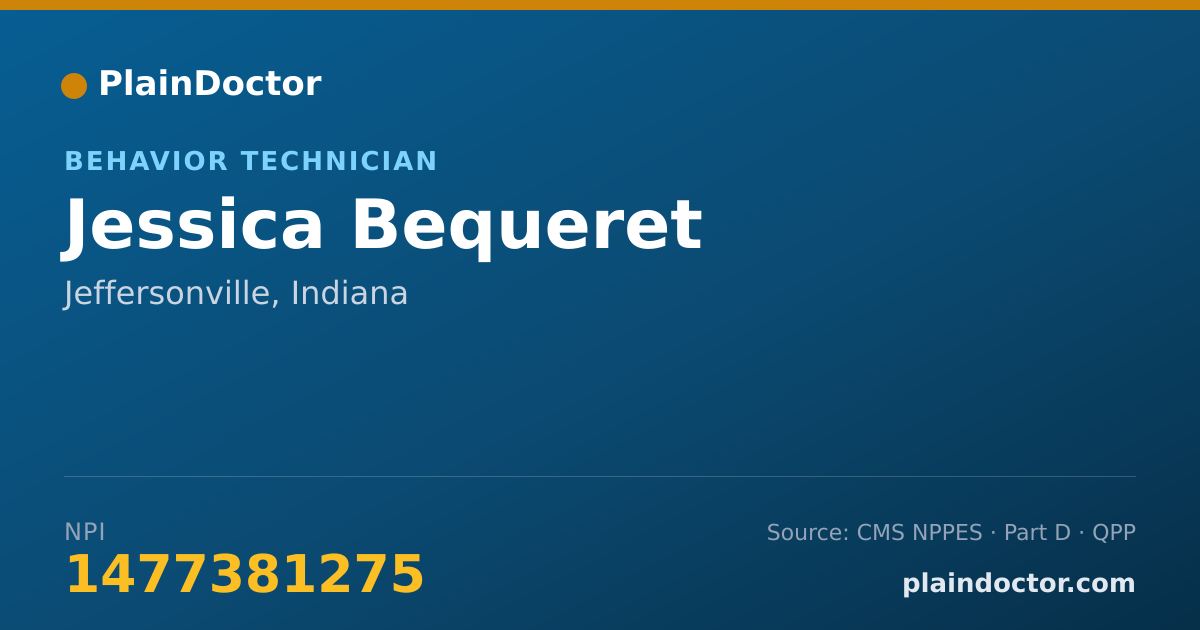 Shareable card for Jessica Bequeret - Behavior Technician, Jeffersonville, IN