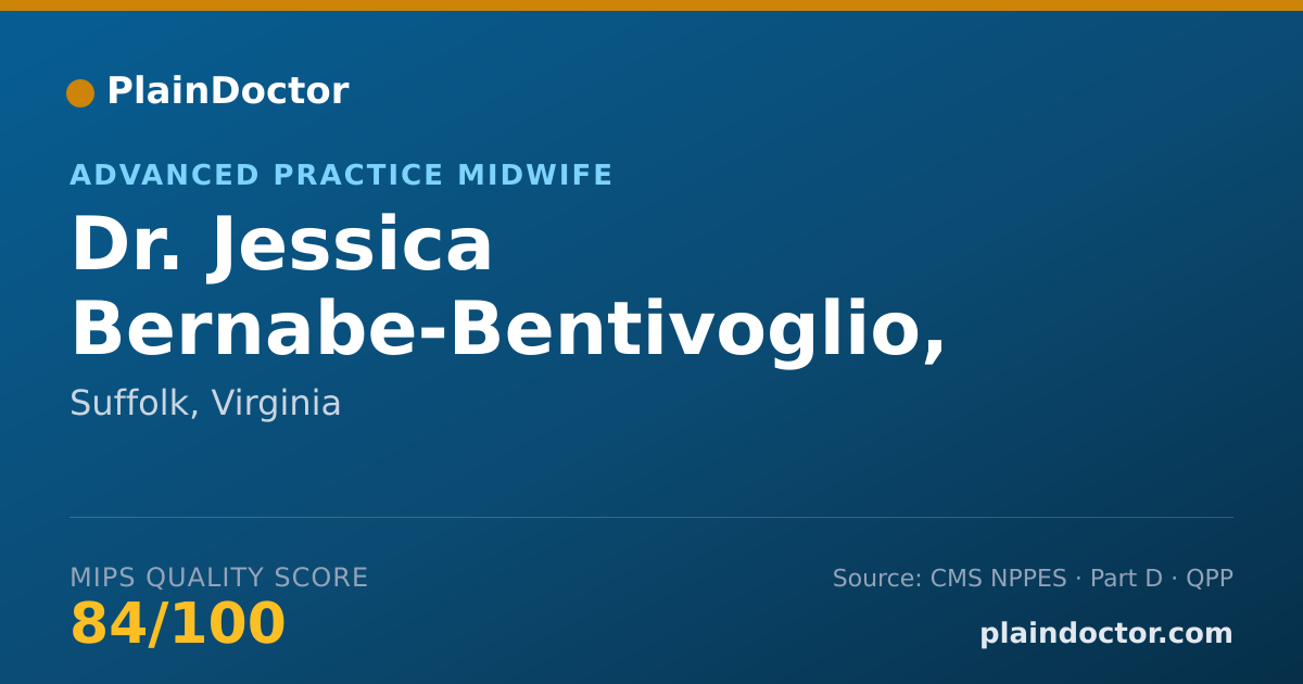 Shareable card for Jessica Bernabe-Bentivoglio, CNM - Advanced Practice Midwife, Suffolk, VA