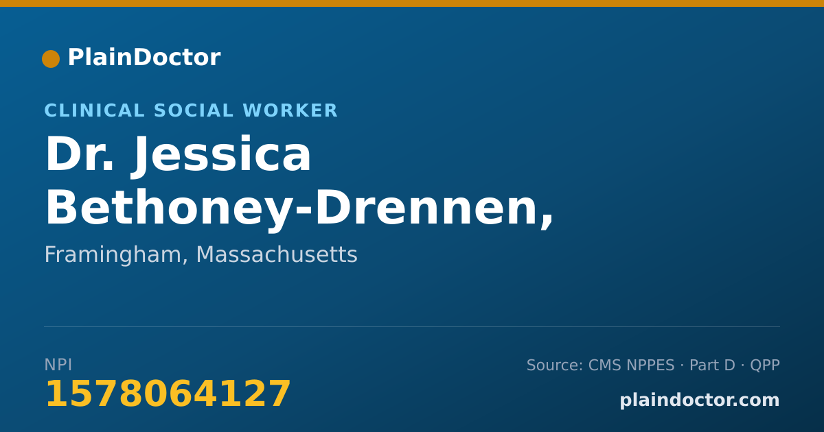 Shareable card for Jessica Bethoney-Drennen, LICSW - Clinical Social Worker, Framingham, MA
