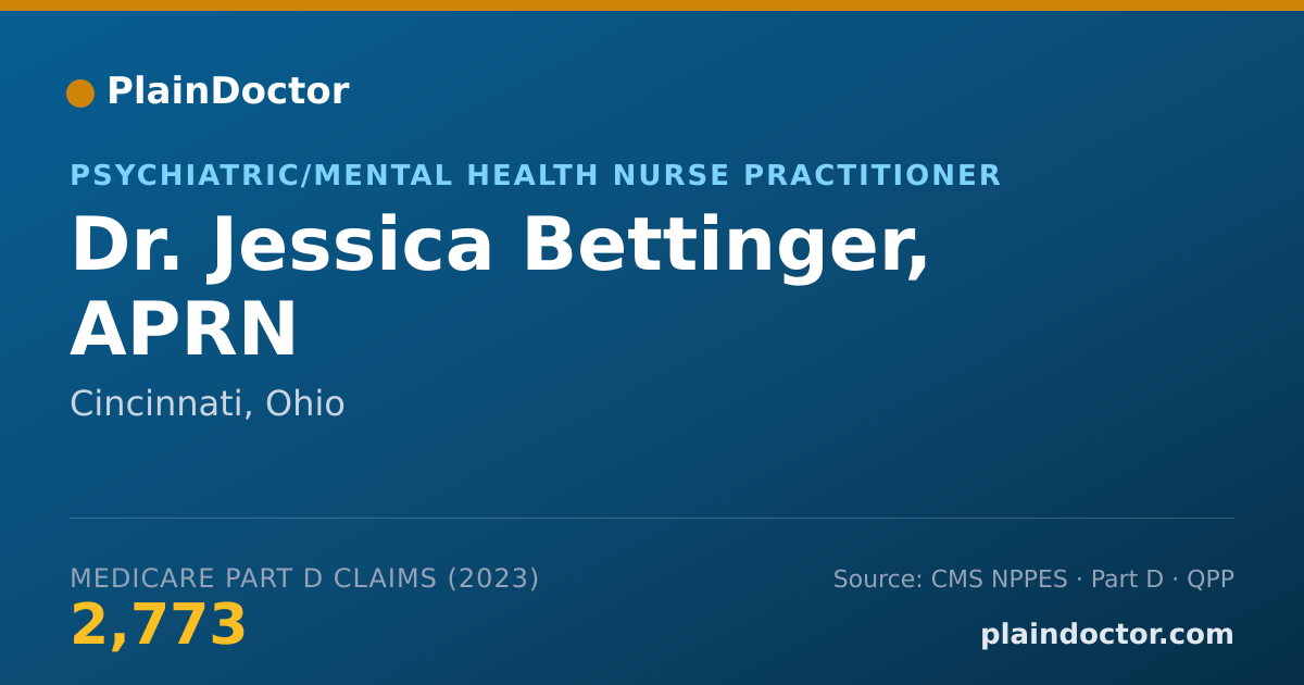 Shareable card for Jessica Bettinger, APRN - Psychiatric/Mental Health Nurse Practitioner, Cincinnati, OH