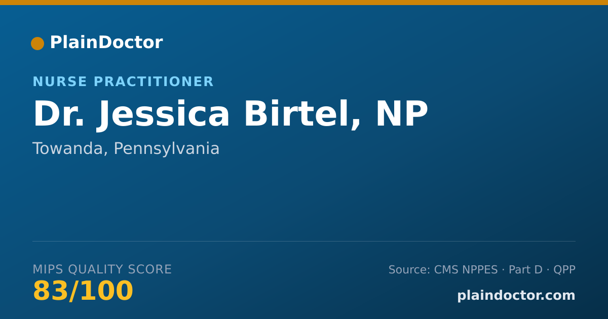 Shareable card for Jessica Birtel, NP - Nurse Practitioner, Towanda, PA
