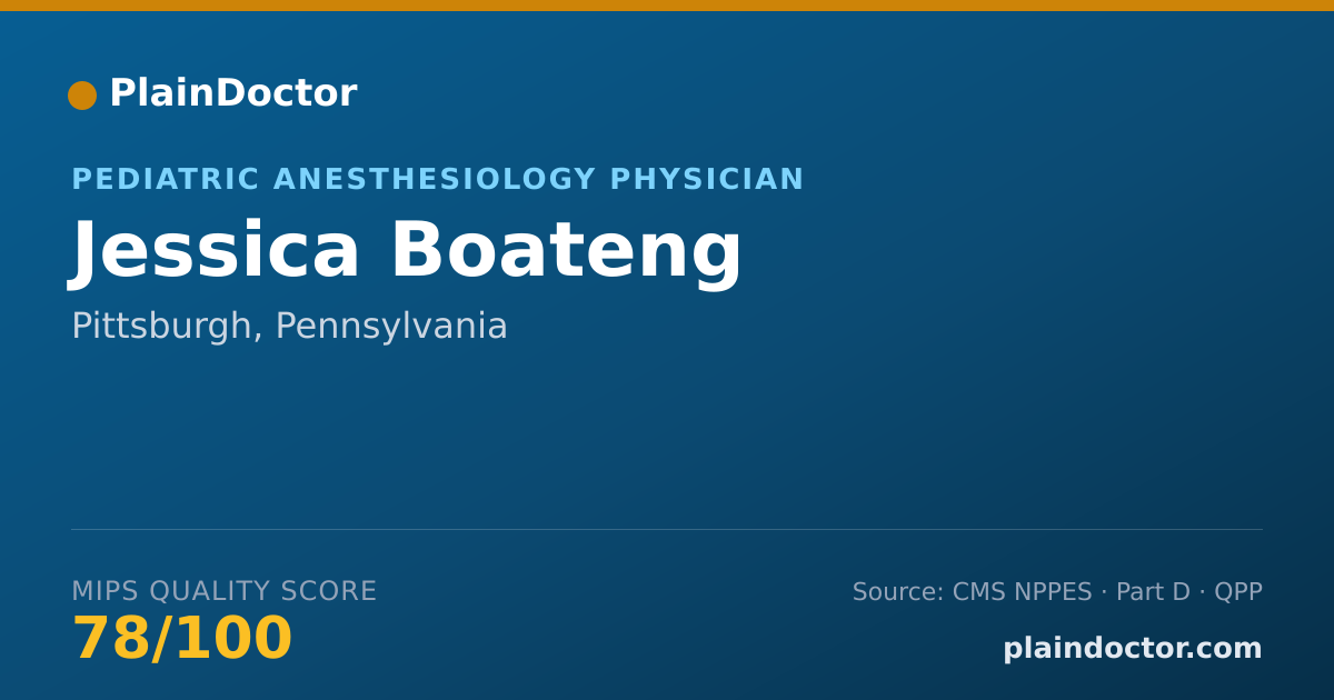 Shareable card for Jessica Boateng - Pediatric Anesthesiology Physician, Pittsburgh, PA