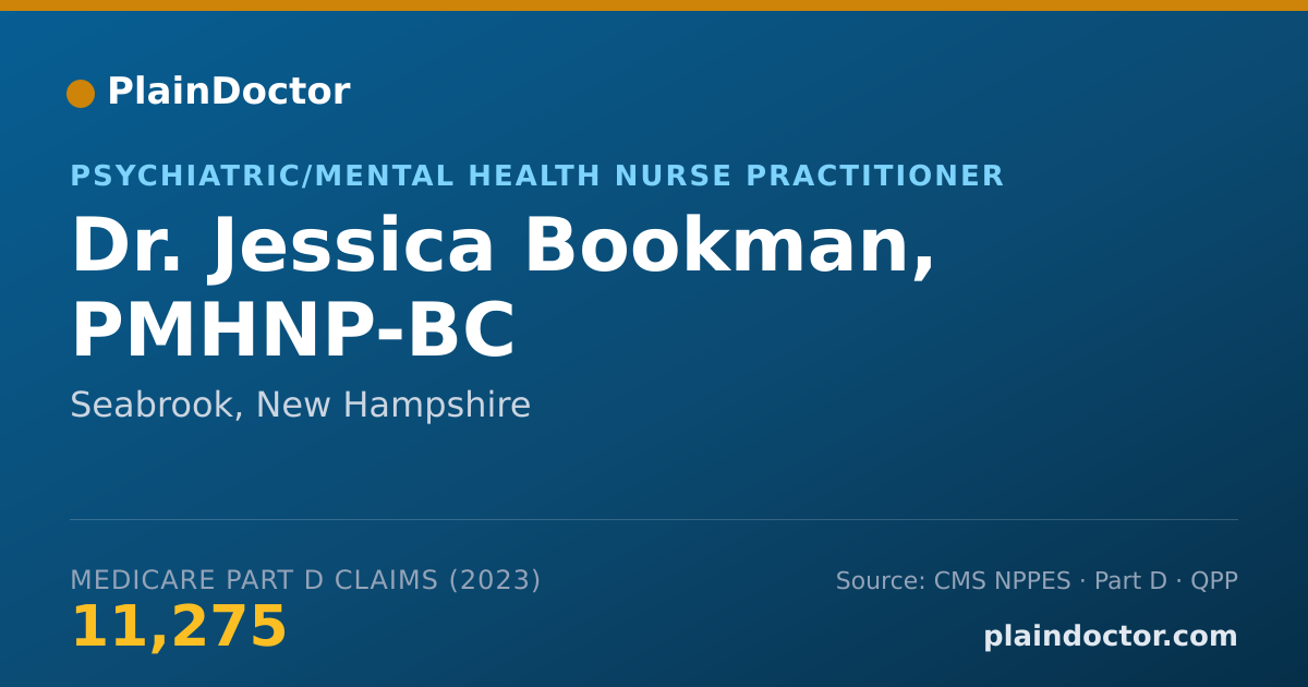 Shareable card for Jessica Bookman, PMHNP-BC - Psychiatric/Mental Health Nurse Practitioner, Seabrook, NH