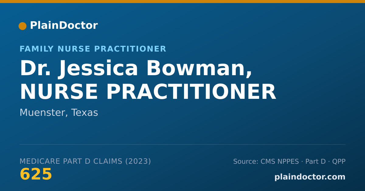 Shareable card for Jessica Bowman, NURSE PRACTITIONER - Family Nurse Practitioner, Muenster, TX
