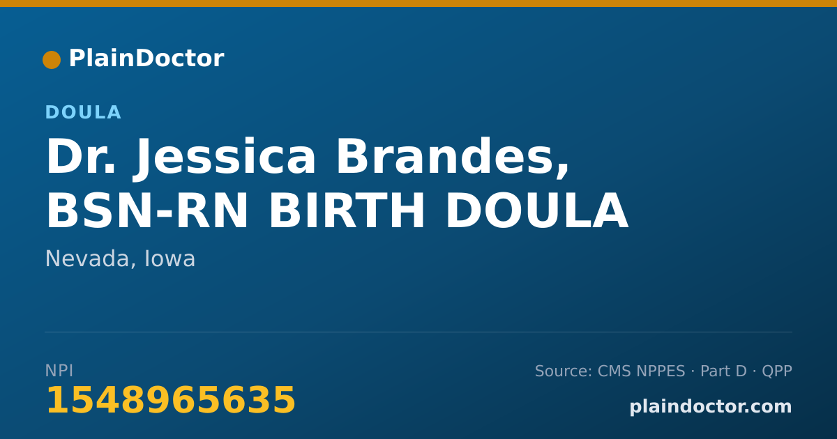 Shareable card for Jessica Brandes, BSN-RN BIRTH DOULA - Doula, Nevada, IA