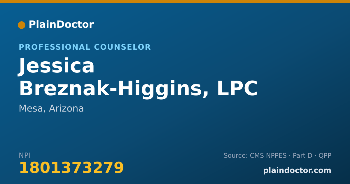 Shareable card for Jessica Breznak-Higgins, LPC - Professional Counselor, Mesa, AZ