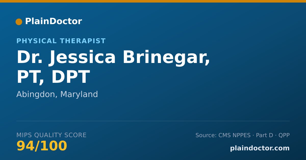 Shareable card for Jessica Brinegar, PT, DPT - Physical Therapist, Abingdon, MD