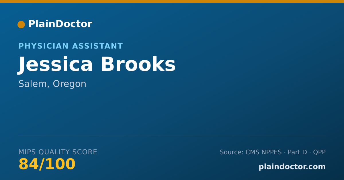 Shareable card for Jessica Brooks - Physician Assistant, Salem, OR