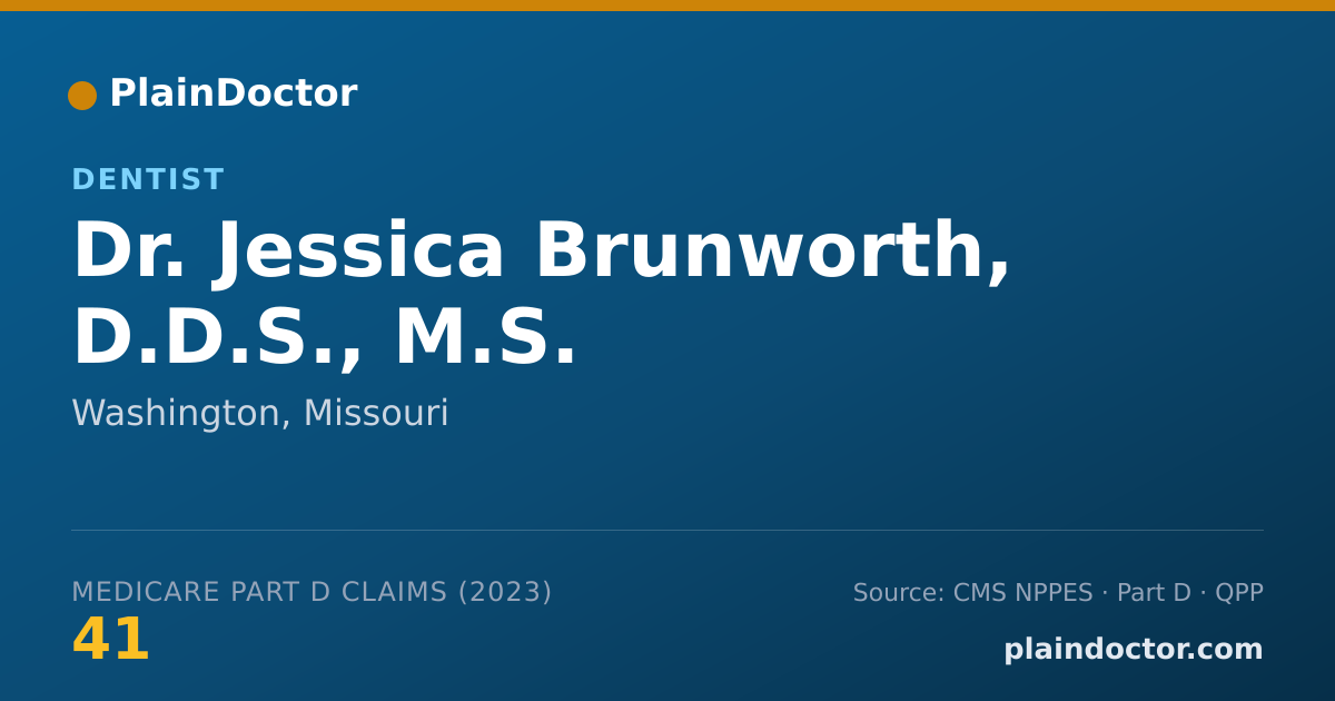 Shareable card for Jessica Brunworth, D.D.S., M.S. - Dentist, Washington, MO