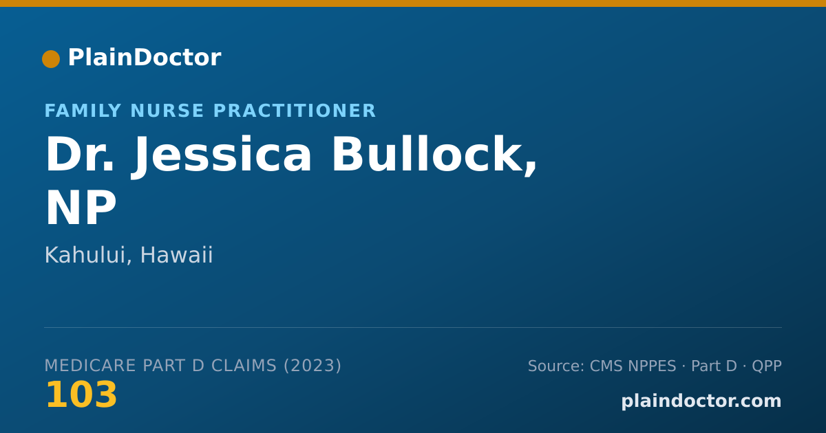 Shareable card for Jessica Bullock, NP - Family Nurse Practitioner, Kahului, HI