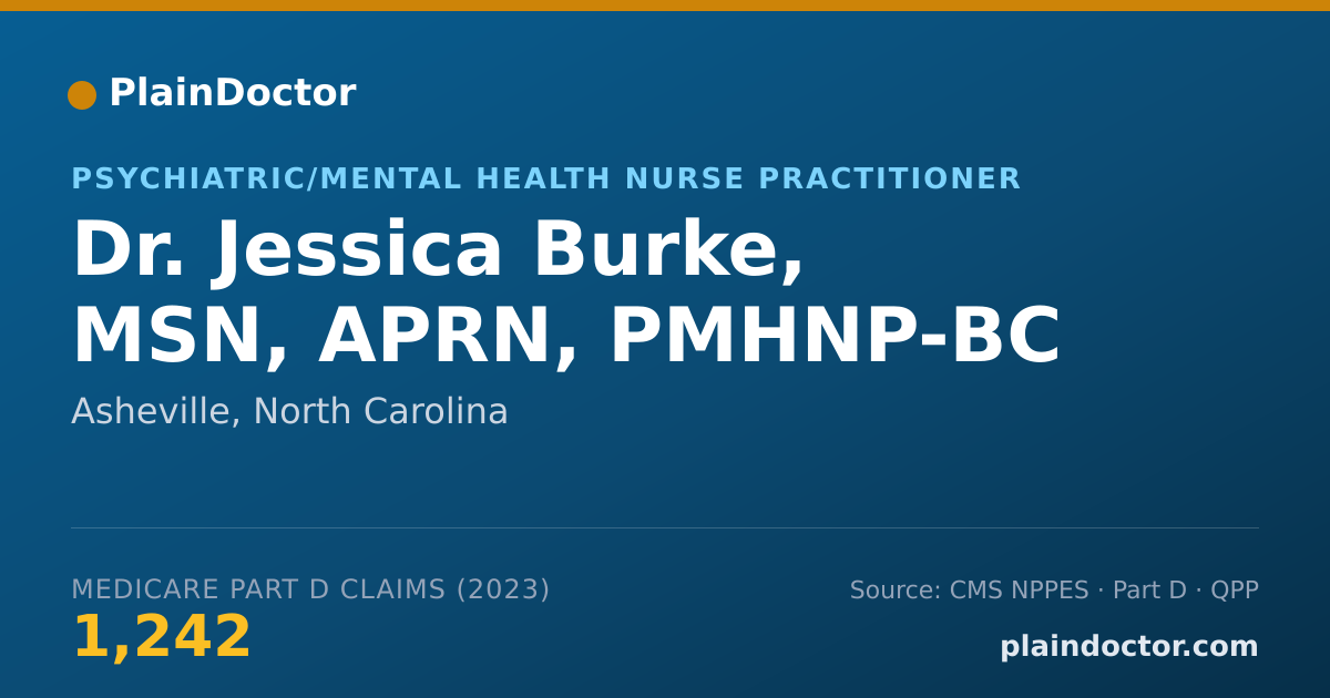 Shareable card for Jessica Burke, MSN, APRN, PMHNP-BC - Psychiatric/Mental Health Nurse Practitioner, Asheville, NC